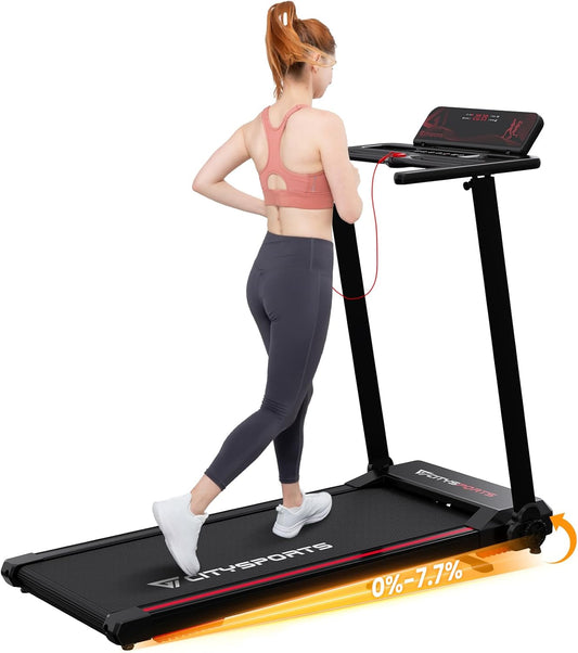 CITYSPORTS Folding Electric Treadmill 1-12 km/h, Inclination 7.7%