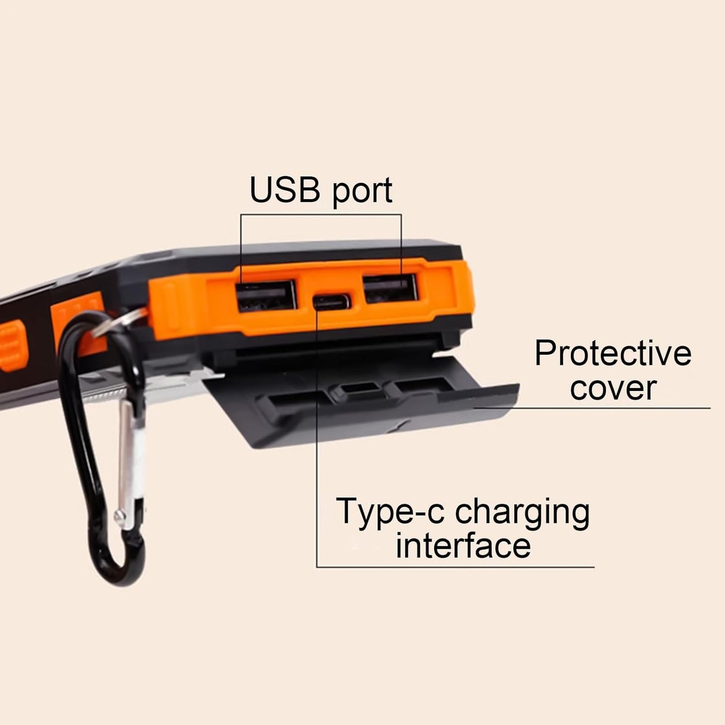Solar Charger | Portable Charger for Phones,Cellphone Fast Charging Device with Flashlight 20000mAh for Travel Home Outdoor