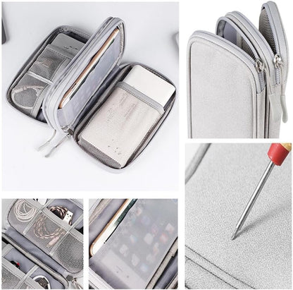 Electronics Organizer, Granmagazz Electronics Accessories Organizer Pouch Bag, Light Grey Cable Organizer Bag, Charger Organizer Case Pouch for Travel Accessories and Electronics