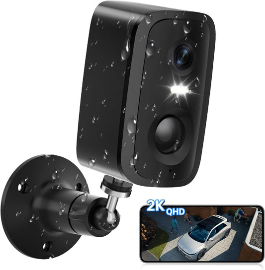 Security Cameras Wireless Outdoor,5G&2.4G WiFi Security Camera Outdoor 2K Battery Powered Cameras for Home Security,AI Motion Detection,Color Night Vision,2-Way Talk,Waterproof,Cloud/TF Storage