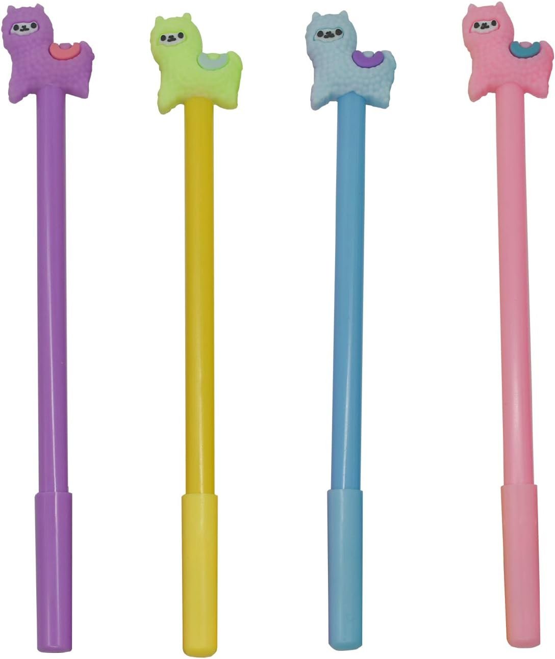 Maydahui 12PCS Alpaca Gel Pen Cartoon Sheep Llama Animal Pens Cute Colorful Writing Pen Black Ink for School Office Stationery Supplies