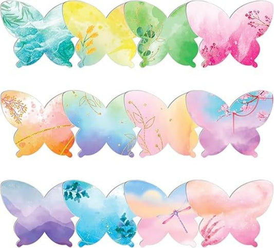 Butterfly Shaped Sticky Note, Post Self Stick Notes Pads, Writing Notes Post Memo Pads for Teacher Staff, Office Meeting Home Plan Reminder Stationery Supplies(12Pcs)