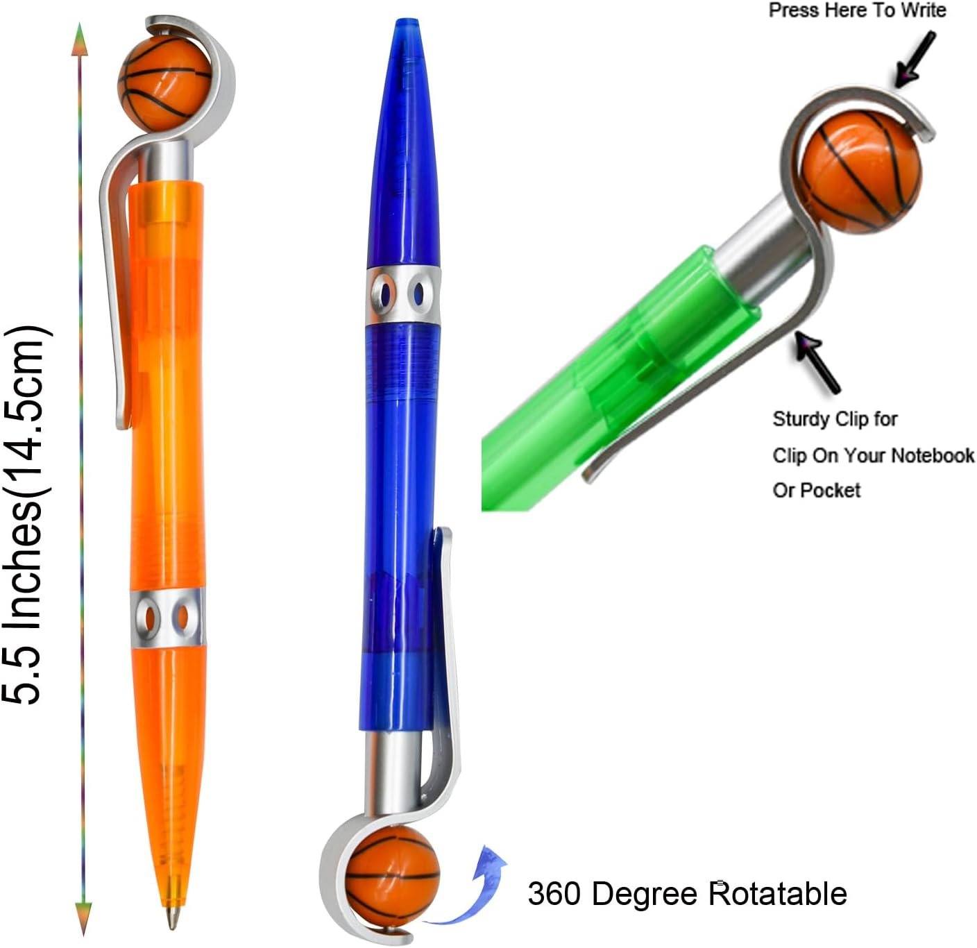 Lopenle 32PCS Novelty Basketball Pens Sports Ballpoint Pens Cool Sports Writing Pen For Stationery School Office Desk Decor Accessories