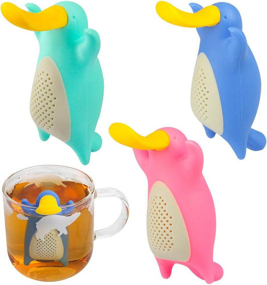 Silicone Tea Infuser Set for Loose Tea, Tomorotec Cute Animal Tea Strainer Duckbill (3 Pack)