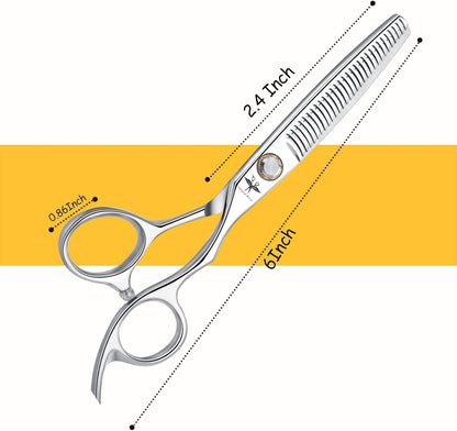 PURPLEBIRD 6 Inch Hair Thinning Scissors Japanese Stainless Steel Hairdressing Scissors Ideal for Men, Women and Children, Silver