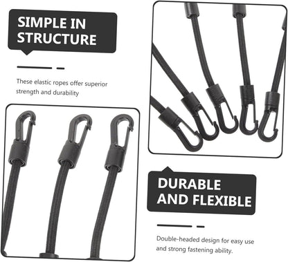 Taicols Bungee Cord with Hooks Camping Accessories, 5 Pcs Adjustable Bungee Cords, Duty Elastic Cord Durable Rubber Canopy Ties Perfect Safety Tool Leash Elastic Tie for Camping Luggage Tents Bike