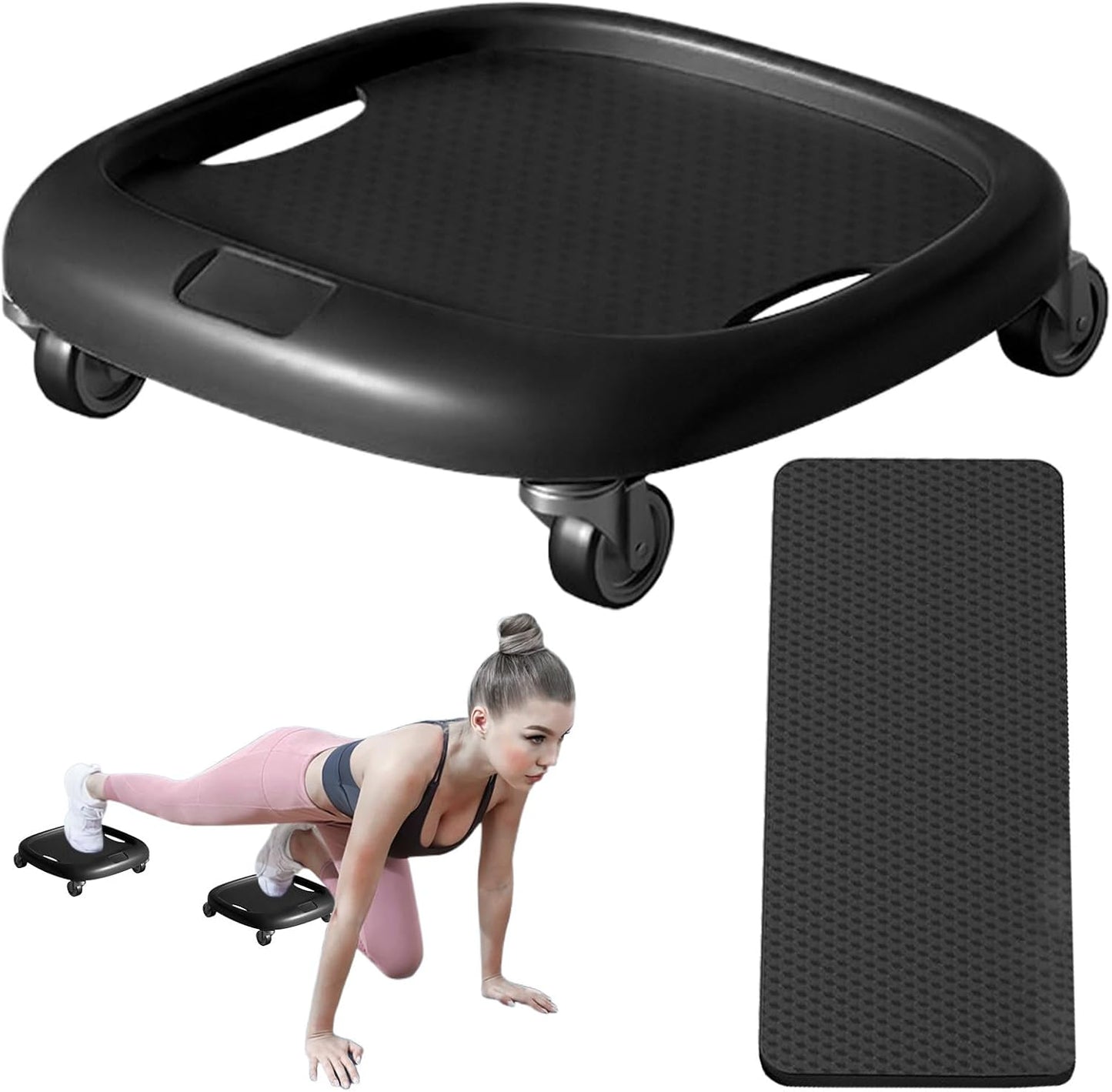 Ab Wheel, 360 gradi rotanti addominali Board, Core Trainer, Training Equipment with Mat, ABS Material Compact Gear Body Sculptor Waist Strength Fitness for Workouts, 620 g