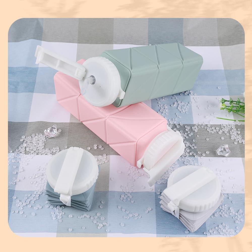 Kojoon Foldable Silicone Water Bottle Travel Cup 20.9oz Folding Drinking Cup Leak-Proof Travel Mug Folding Cup 620ML