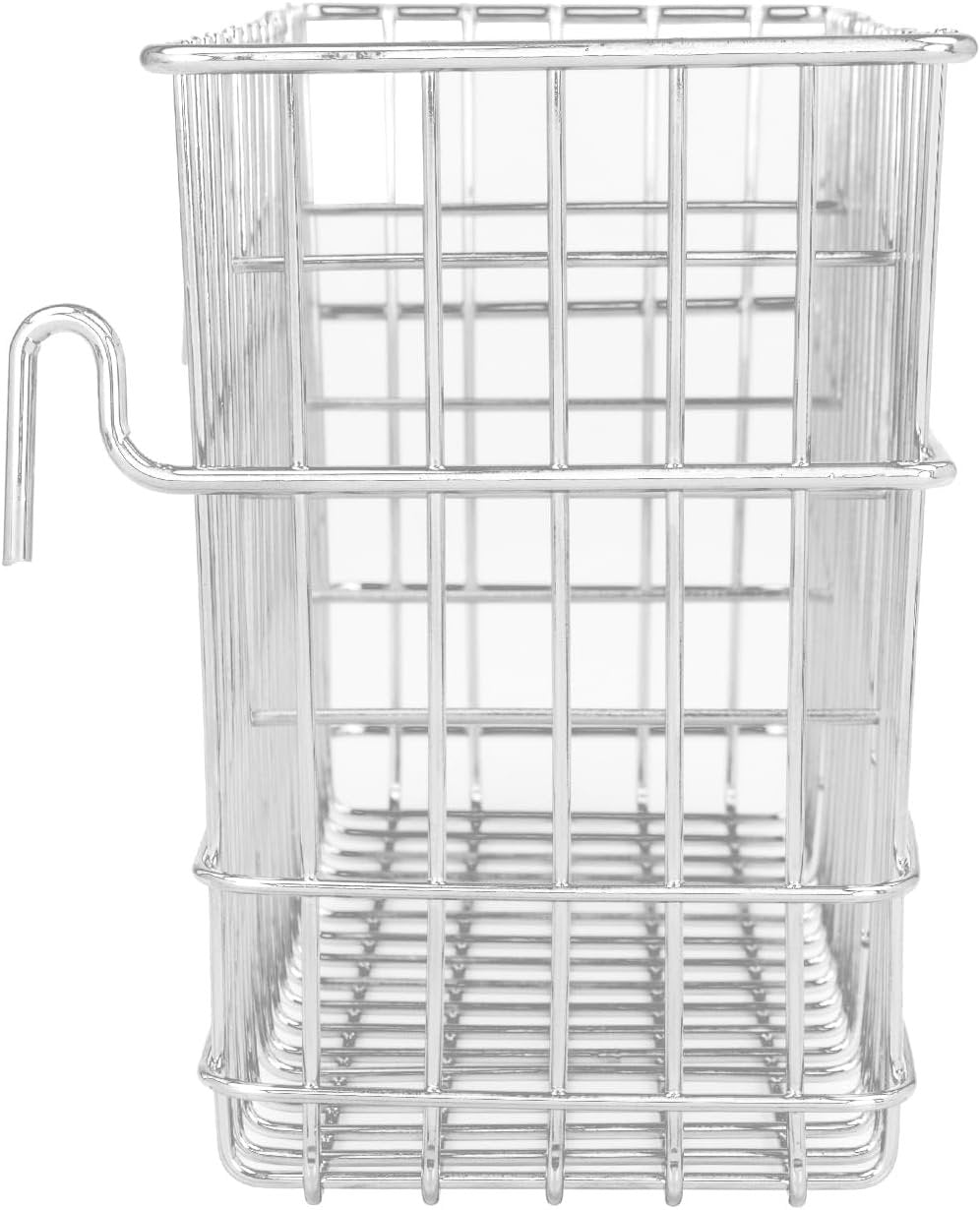 Hanging Metal Wire Cutlery and Utensil Storage Organizer Bin for Kitchen, Pantry, Table and Countertop by Home Basics | Utensil Caddy Holds Forks, Knives, Spoons, Napkins - 3 Sections