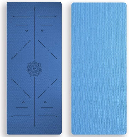 FP-TECH Yoga Mat Padded Non-Slip Fitness Pilates Gymnastics TPE Mat with Bag 183 x 68 x 0.8 cm