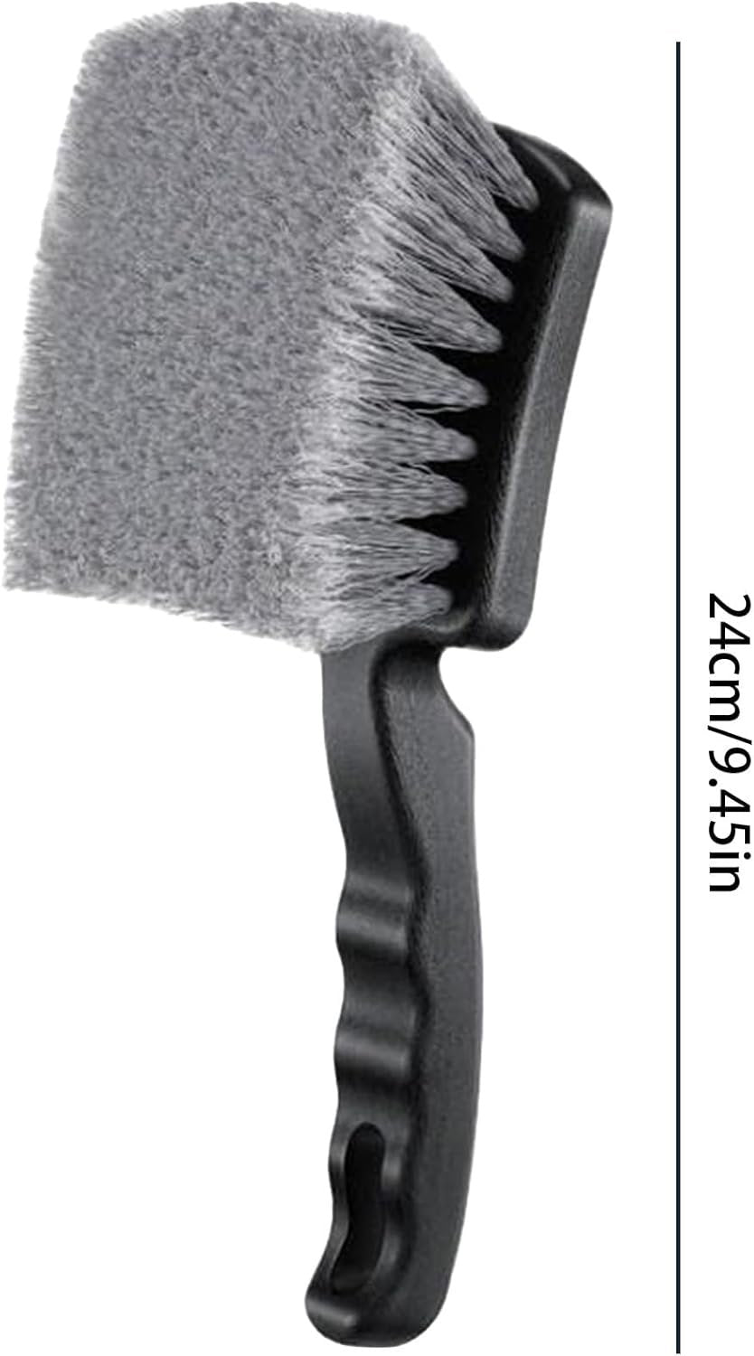 Tire Cleaning Brush, Car Detailing Tool, 9.45 Inches Long Bristle Scrubber, Convenient No Scratch Washing Accessory for Auto Truck Motorcycle Floor Mat Rim Maintenance Tasks