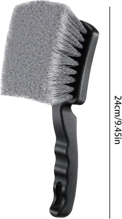 Tire Cleaning Brush, Car Detailing Tool, 9.45 Inches Long Bristle Scrubber, Convenient No Scratch Washing Accessory for Auto Truck Motorcycle Floor Mat Rim Maintenance Tasks