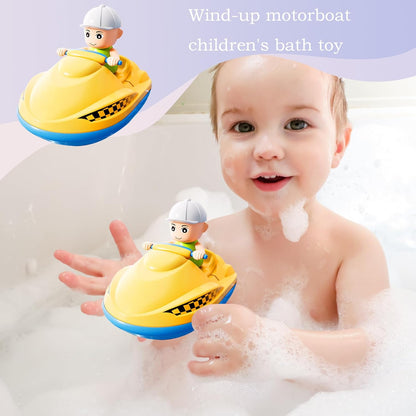 Bath Toys, Wind Up Water Toys, Animal Swimmers with Swimming Motion, Bright Color Design, Interactive Sensory Play for Toddler, Pool, Bathtub, Beach, Shower Fun, Yellow/Blue