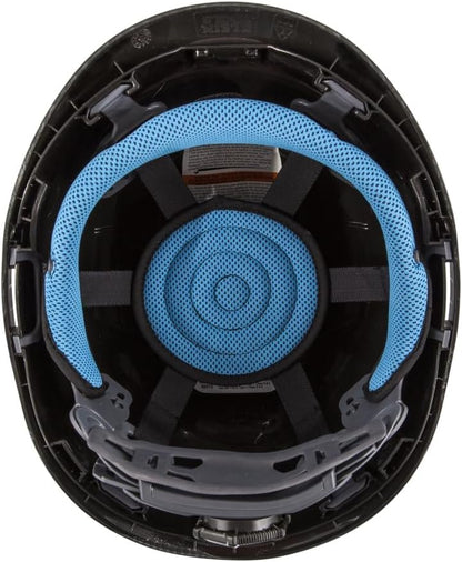 Klein Tools 60517 Safety Helmet, Vented Class C with Rechargeable Lamp and Chin Strap, Premium KARBN Pattern, Adjustable Vents