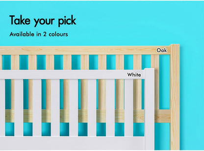 ALFORDSON Bed Frame Queen Wooden Bed Base with Solid Wood Pine Timber Slats, Mattress Base Platform Support, Oak Bed Foundation with Storage Space, Fenella Series Home Bedroom Furniture