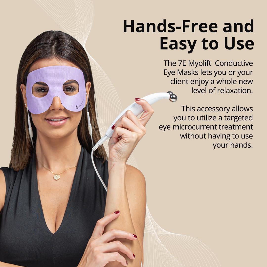 myolift 7E Wellness Conductive Eye Facial Mask Microcurrent Machine - Skin Care Tools for Microcurrent Facial Device - Instant Face Lift, Anti Aging, and Skin Tightening - Up to 10-12 Uses