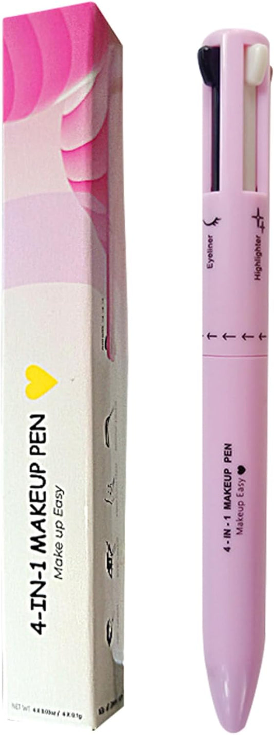 Makeup Pencil,4 in 1 Multifunctional Makeup Pencil Eyeliner Makeup Pencil Lip Liner Eyebrow Pencil Highlighter Compact Easy Makeup Accessories