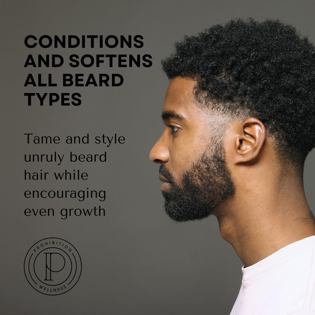 Premium Natural Hemp Seed Beard Oil, Softens and Promotes Growth, Made with Argan, Jojoba, and Hemp Seed Oils, Paraben-Free, Vegan (30 ml)
