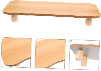 KALLORY Computer Monitor Stand Riser Ergonomic Wooden Desk Organizer for Home Office Height Durable Construction Enhances Workspace Organization Fits Heavy Monitors
