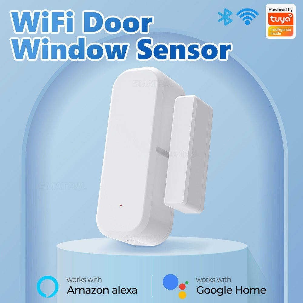 SOLO Smart WiFi Door Window Sensor Real time App Notification Compatible with Alexa Echo Google Home SmartLife/Tuya APP Control No Hub Required (1)