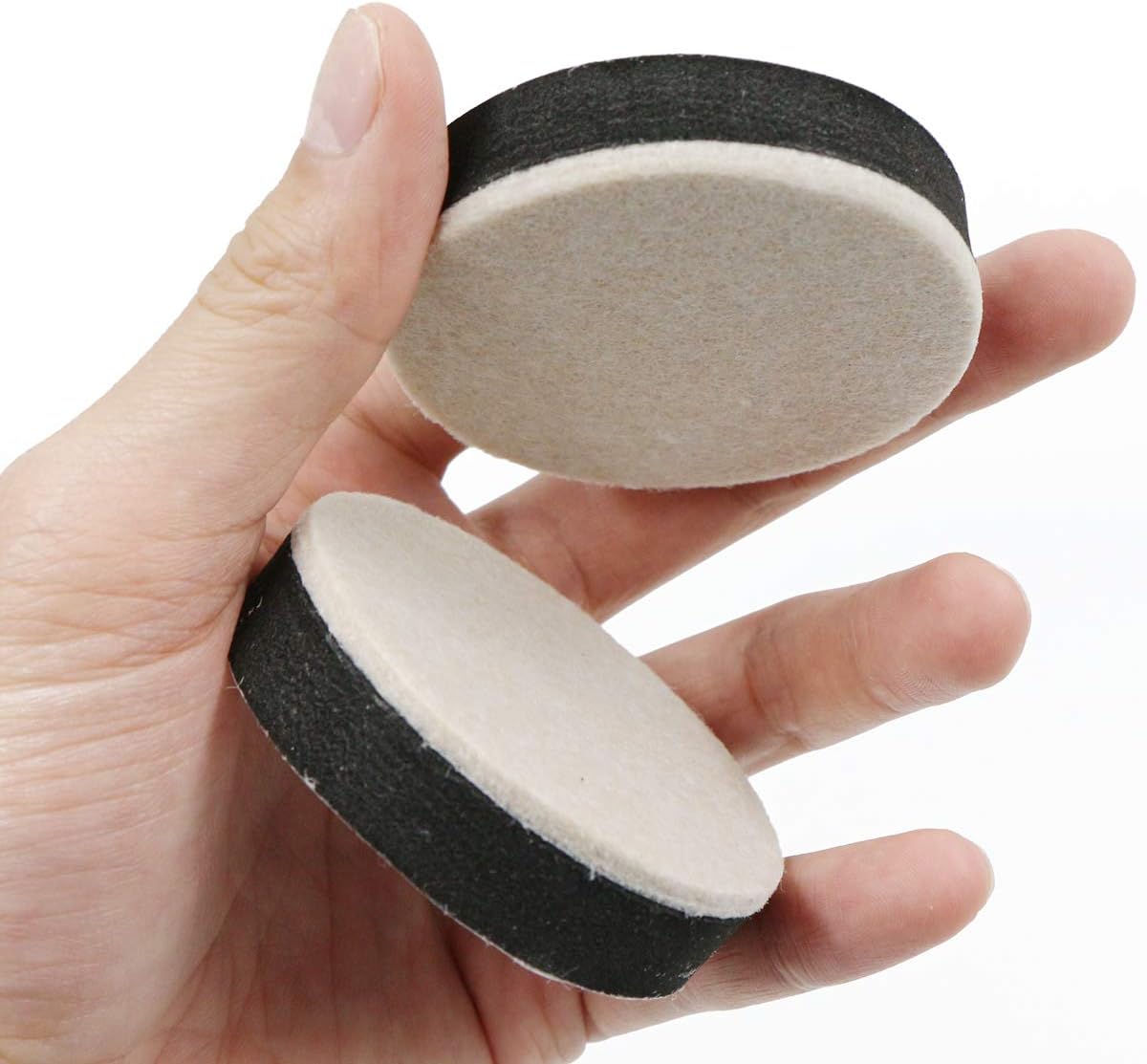 Table Bed Furniture Risers - Set of 4 Pieces Diameter 63.5 mm Height 16.5 mm Round Foot for Beds, Sofas, Wardrobes, Raised Feet Higher Height Resistance to Wear, Self-Adhesive, Sturdy.