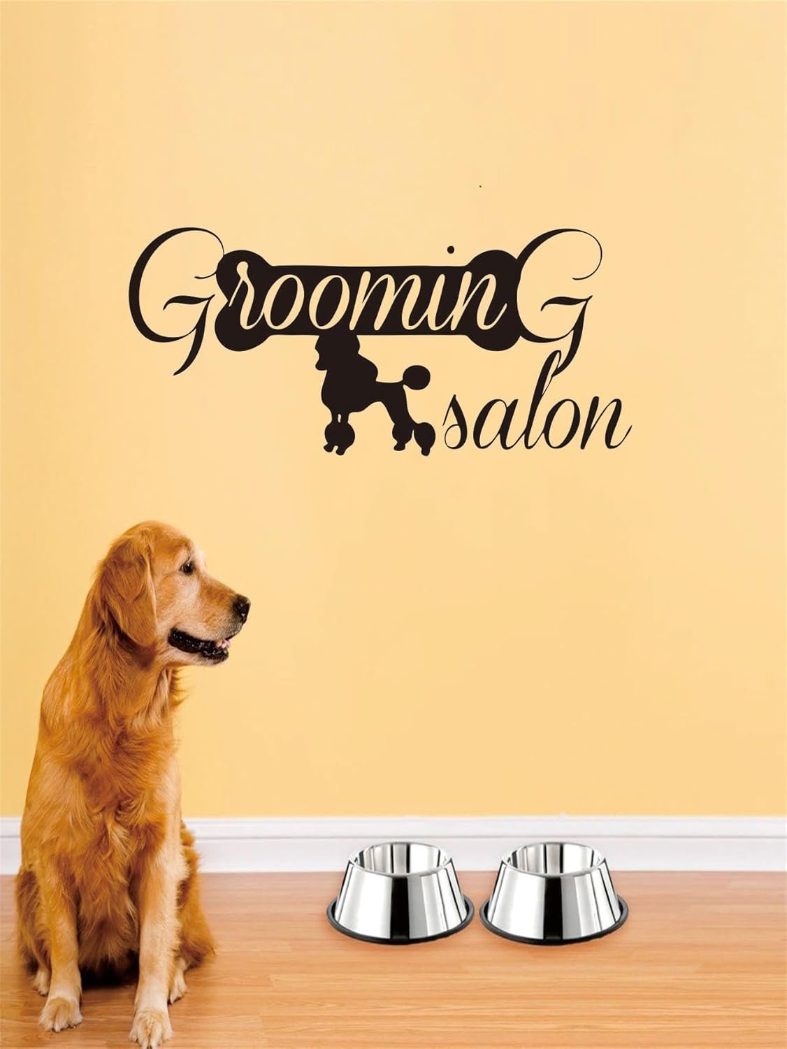 Pets Grooming Salon Wall Decal, Dogs Home Animals Stickers for Pet Grooming Salon, Pet Shop,Dog Grooming- Hygiene Animals Wall Decal - Dog Pet Grooming Salon Decor 23"x10"(Black-JZY114-Grooming Salon)