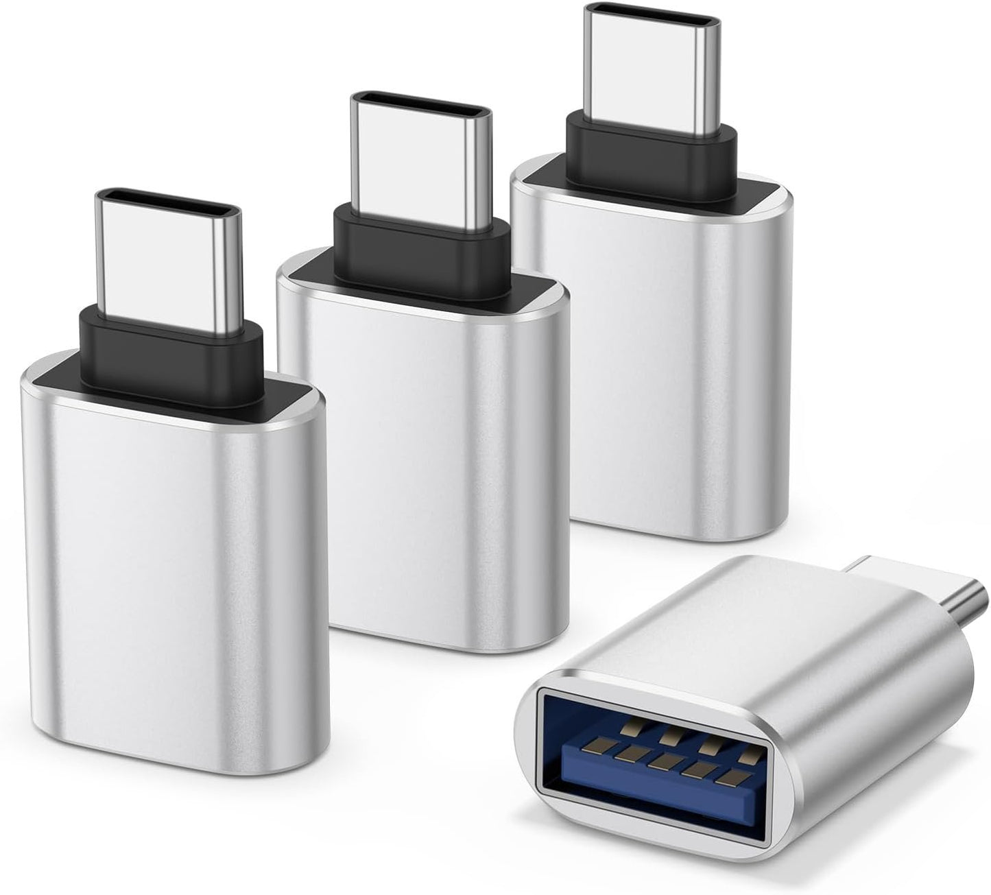 4 Pack USB C to USB Adapter for iPhone 16 Charger Adapter,USB C Male to USB A Female 3.0 OTG Adapter,Fast Charge and Sync Converter for Apple Watch Series 10,iPhone 15 13 14 12 Pro Max