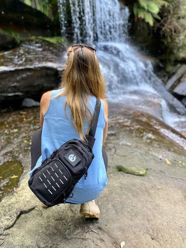 TORCH Sling Bag Single Shoulder Crossbody Backpack Urban Outdoor Sports Military Style MOLLE Travel Pack for EDC Gear V2 Black, Black, 10L, ['Sling Bag']