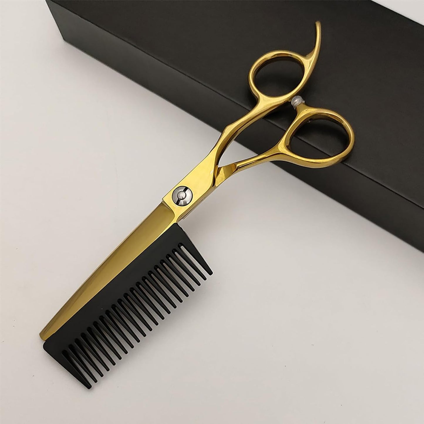 Forbici da Parrucchiere, Attrezzi Per Taglio Capelli, Forbici Sfoltitrici 2 in 1 con Pettine Rimovibile per Uomo Donna Taglio Capelli a Casa Viaggio Parrucchieri Salone Domestico Cura Personale