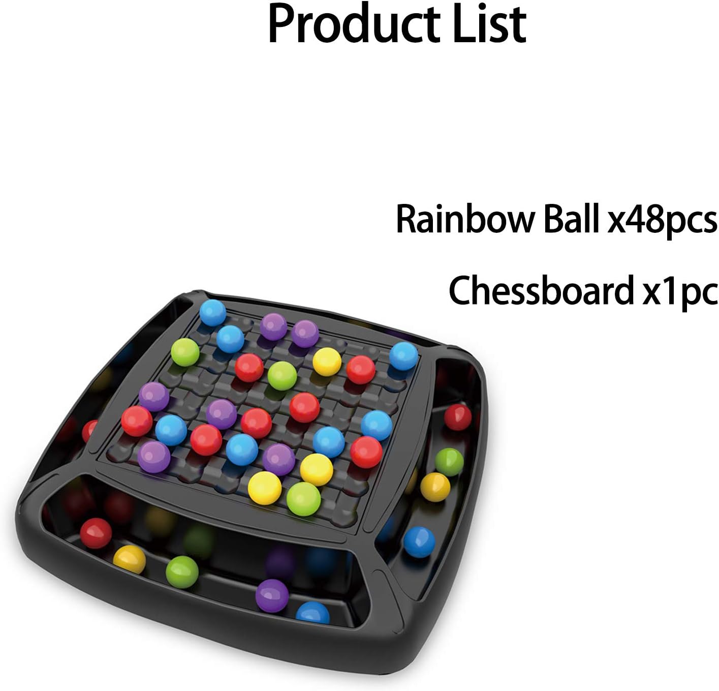 Clenp Elimination Board Game, Rainbow Ball Elimination Board Game Logical Thinking Educational Interactive Matching Play Toy for Kid Parent