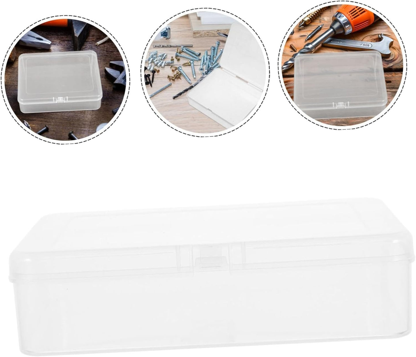 DOITOOL 6pcs Clear Plastic Organizer Storage Box for Small Parts Hardware Tools and Craft Projects Transparent Storage Containers with Lids for Efficient Workspace Organization