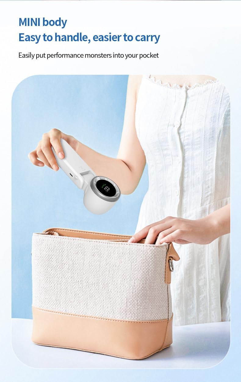 Handheld Fan Rechargeable, 1-100 Gear Wind, Up to 12 Working Hours, 3 IN 1 Hand Fan with Air Turbo Tech Cooling Fan for Outdoor Activities, Travel, Working(White)