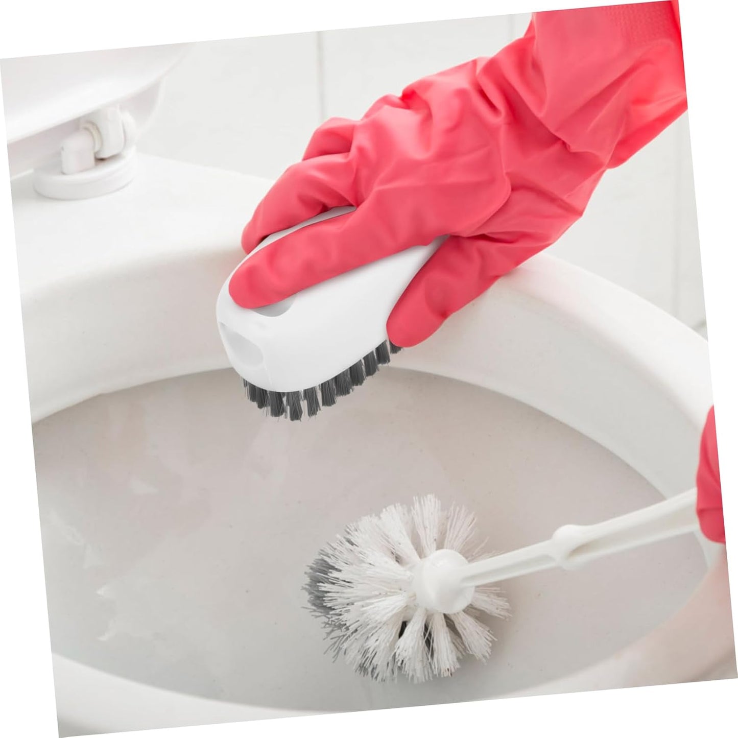 Beavorty Home Cleaning Essential 2 Piece Bath Brush Plastic Handle Sturdy Bristles Versatile for Cleaning Tasks