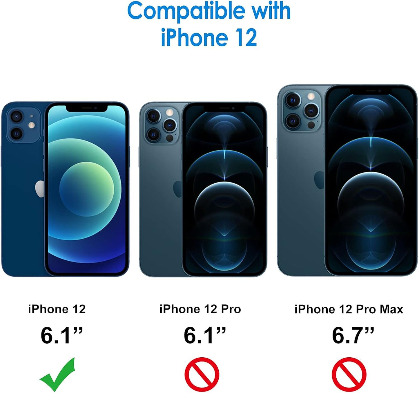 JETech Screen Protector for iPhone 12 6.1-Inch with Camera Lens Protector, Tempered Glass Film, 2-Pack Each