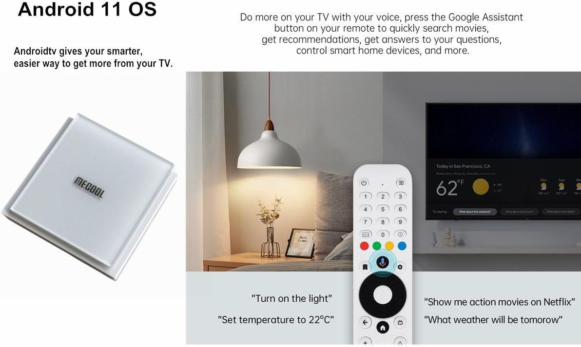 KM2 Plus Deluxe ATV Box Netflix 4K Android 11 TV Box Amlogic S905X4 4GB DDR4 32GB 2.4G&5G WiFi6 1000M-LAN BT5.0 Support Prime Video 4K HDR Box Compatible with Google