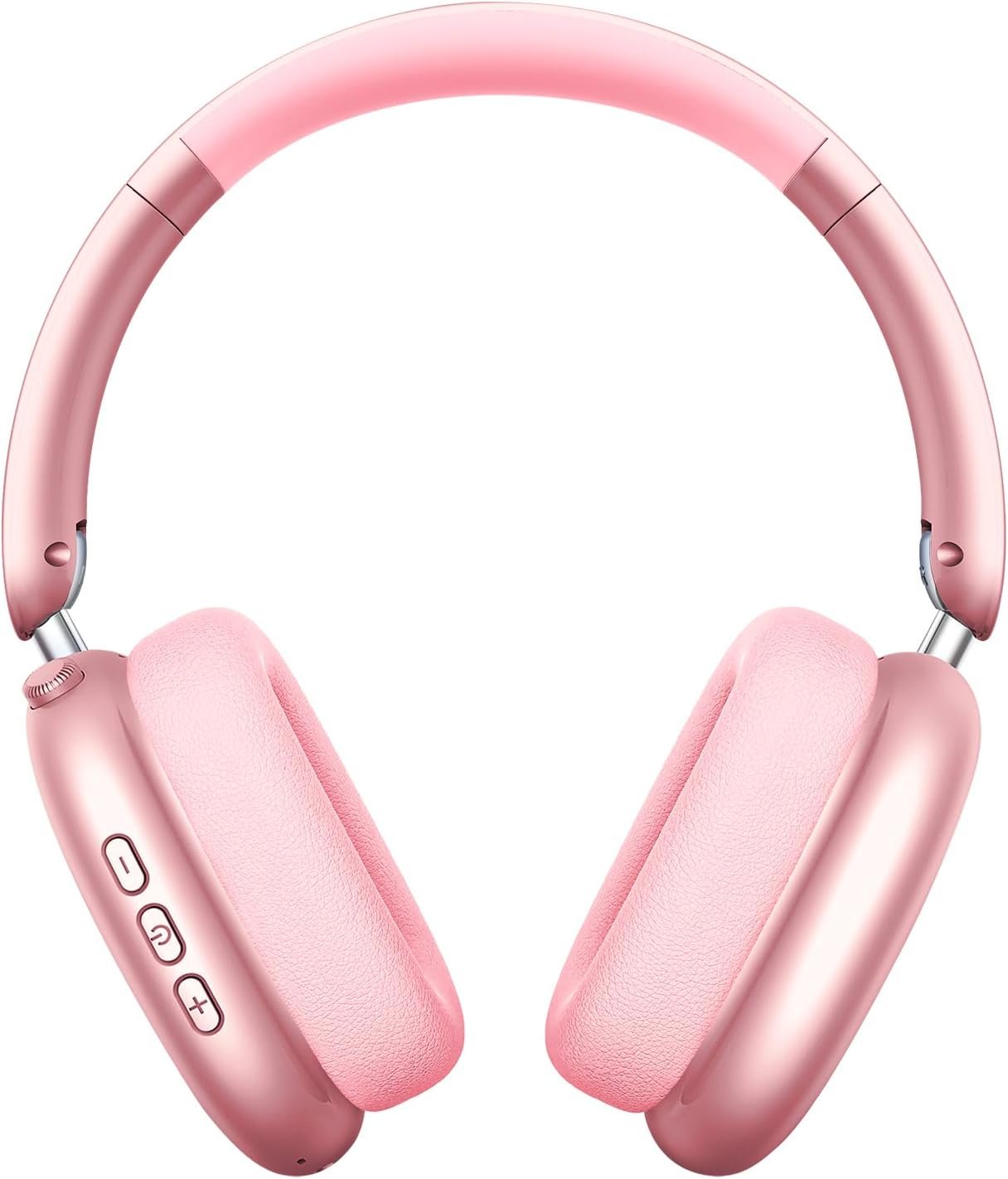 Wentronic Y01 Wireless Over Ear Headphones, Noise Canceling Bluetooth 5.3 Headphones with Microphones,Hi-Res Audio,48H Playtime,Foldable,Breathable Soft Earpads for iOS/Android/Samsung/PC-Pink