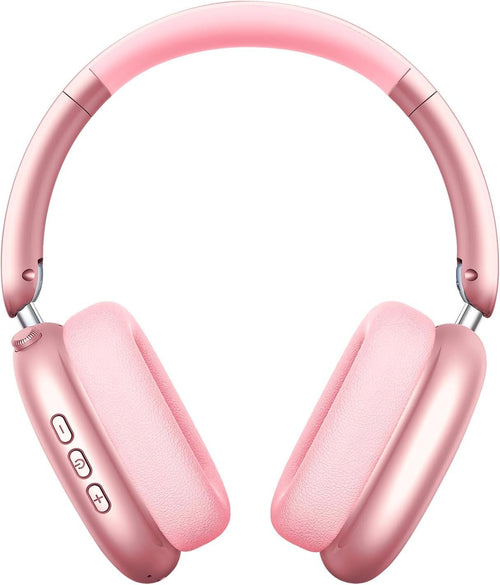 Wentronic Y01 Wireless Over Ear Headphones, Noise Canceling Bluetooth 5.3 Headphones with Microphones,Hi-Res Audio,48H Playtime,Foldable,Breathable Soft Earpads for iOS/Android/Samsung/PC-Pink