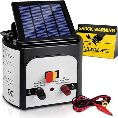 GIANTZ Fence Energiser 8Km Solar Energizer Charger, Fencing Equipment Farm Barrier Animals, 0.3J
