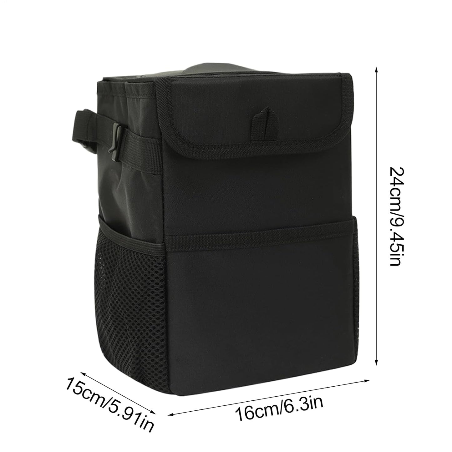 mivceklw Car Trash Can, Foldable Waste Bin, Leakproof Garbage Container, Portable Storage Reusable Design Black 1 Pack for Road Trips, Travel, Camping, Daily Use, 1 pezzo