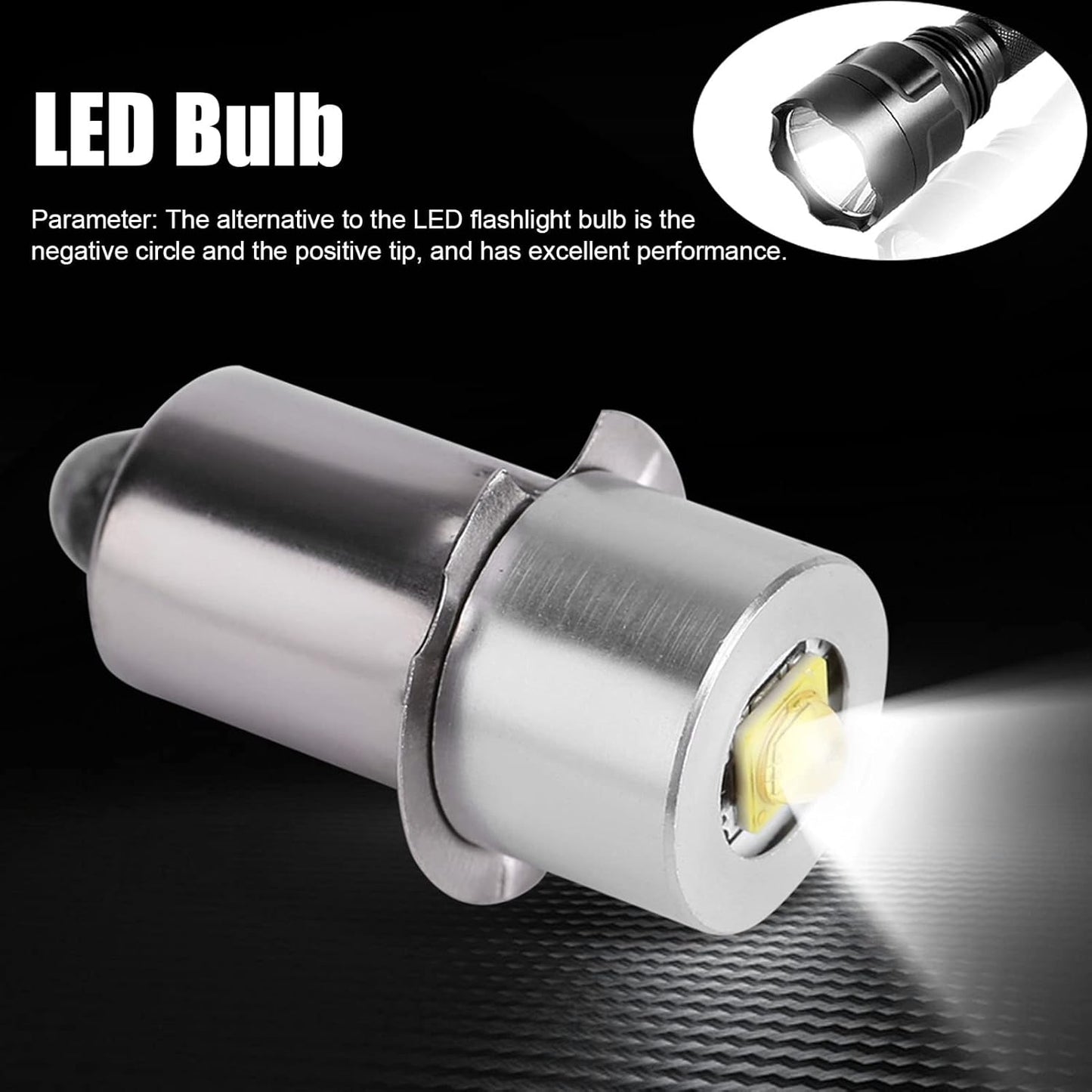 Lampadina per Torcia Lampadina di Ricambio per Torcia Lampadina a Led in Lega di Alluminio Lampadina Ad Alta luminosità Luce Bianca 4.5V 3W Lampadina di Ricambio per Torcia a