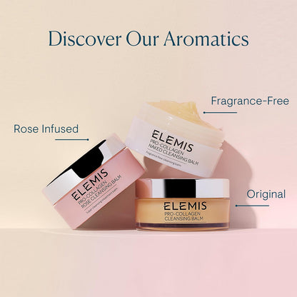Elemis Pro-Collagen Rose Cleansing Balm, 3in1 Melting Facial Cleanser, Deep Face Wash, Infused with Essential Oils, Daily Moisturising Makeup Remover, 100ml
