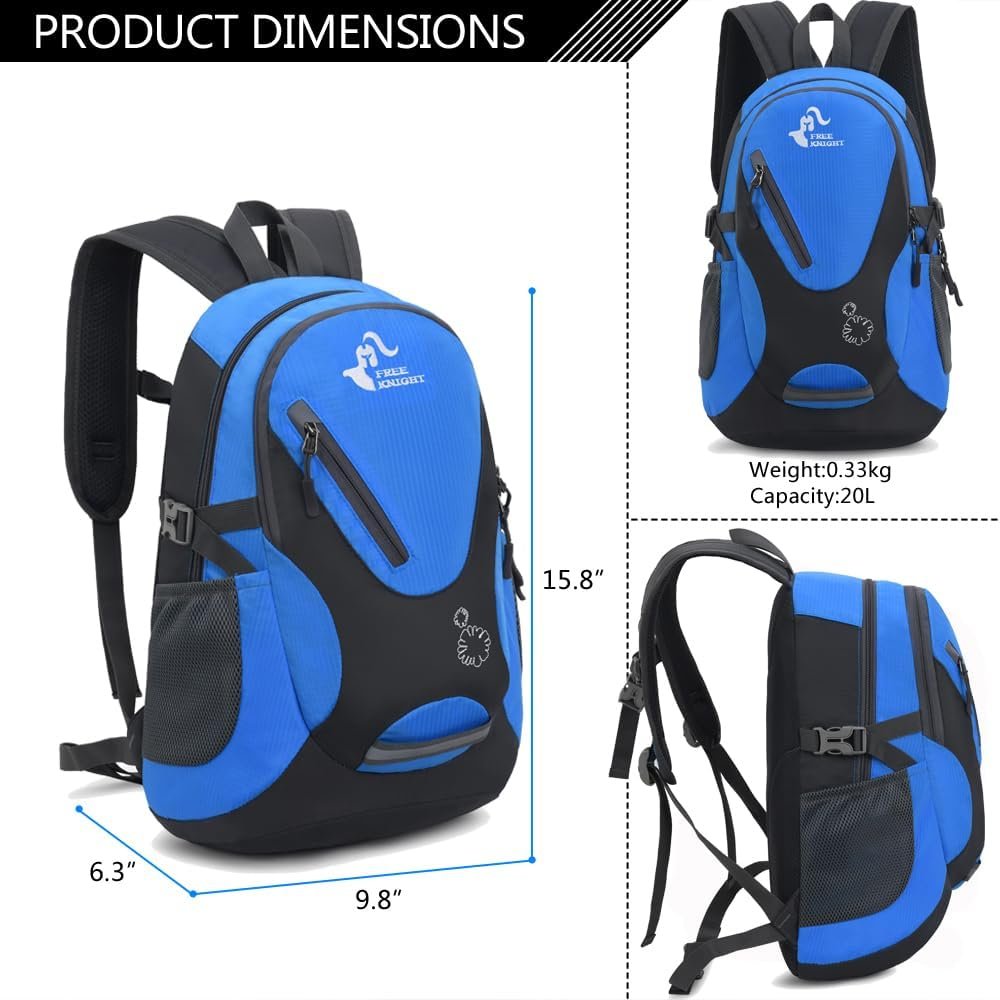 Bseash Small 20L Outdoor Hiking Backpack, Lightweight Waterproof Travel Daypack for Kids Girls Boys Cycling Camping