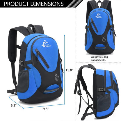 Bseash Small 20L Outdoor Hiking Backpack, Lightweight Waterproof Travel Daypack for Kids Girls Boys Cycling Camping
