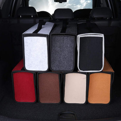 Car Soft Storage Box Trunk Bag Travel Storage Organizer Holder Car Accessories Deep Grey QINQUAN