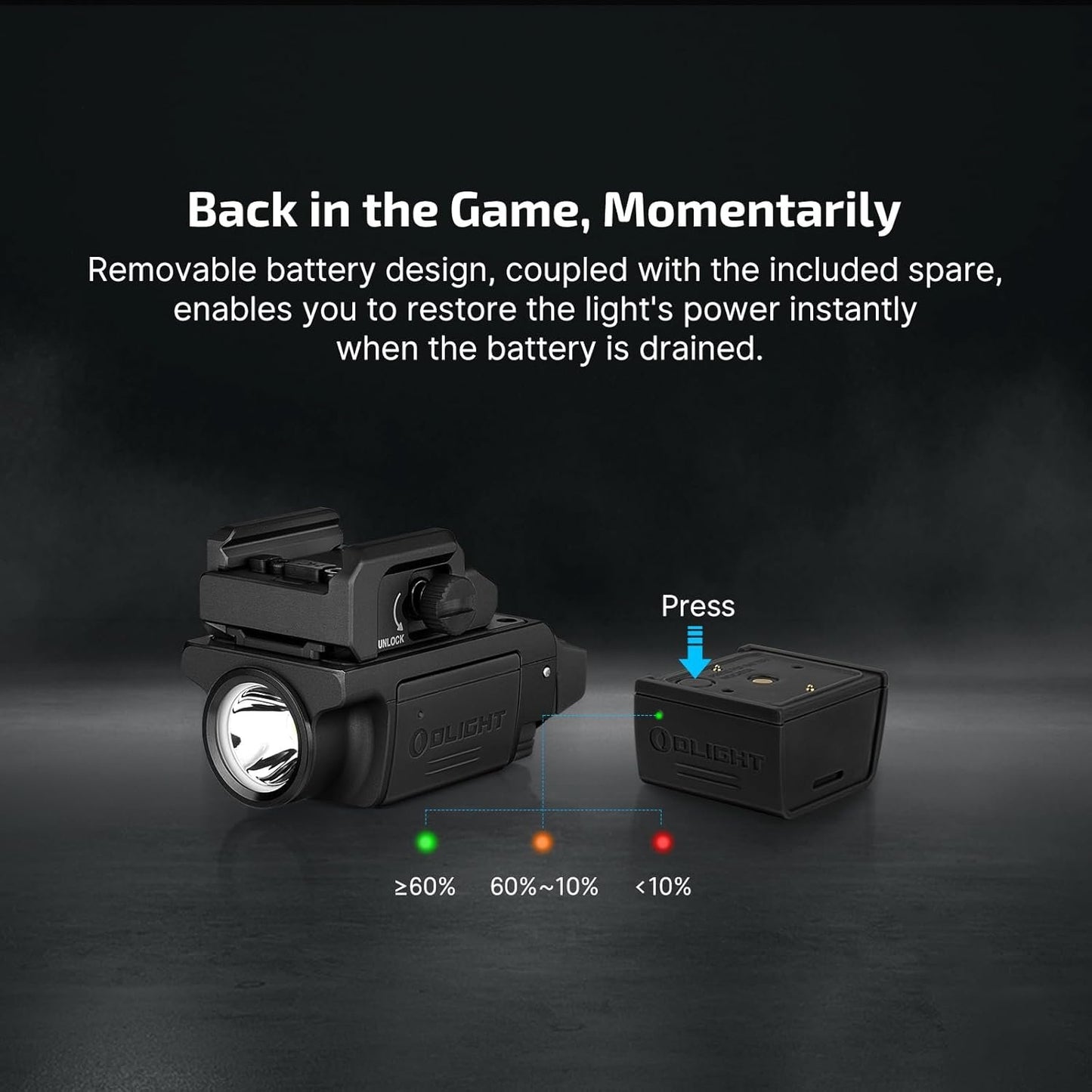 OLIGHT PL-MINI 3 Valkyrie Rail-Mounted Rechargeable Tactical Flashlight with Strobe and Adjustable Rail, 600 Lumens Compact Flashlight Compatible with GL, Hellcat and Pic, Spare Battery Included (BK)