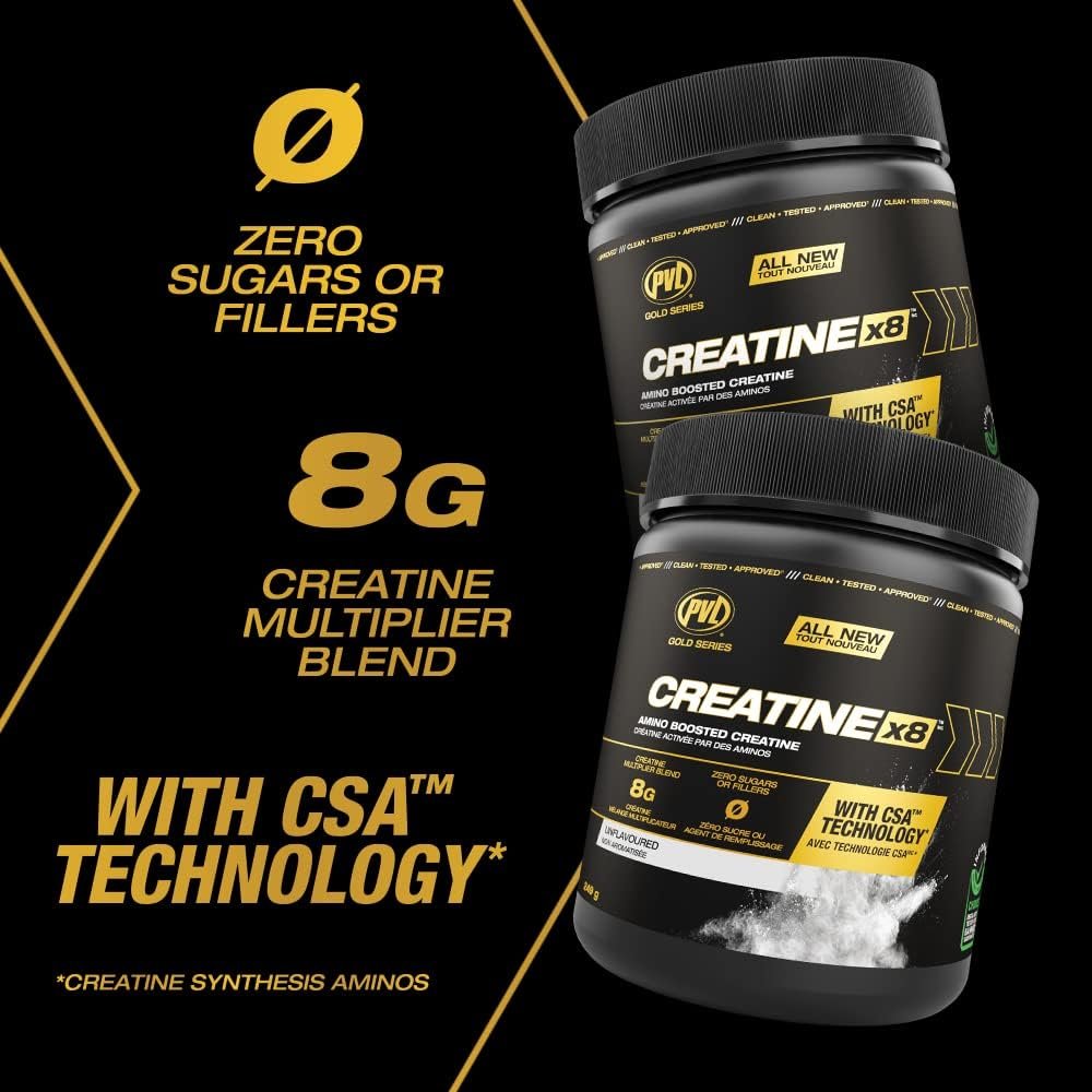 PVL Creatine X8 - Advanced Creatine Multiplier - creatine monohydrate powder + Amino Acid Supplement - 249 g - 30 Serving