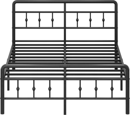 EMODA 14 Inch Full Size Bed Frame with Headboard and Footboard, Heavy Duty Metal Full Bed Foundation, No Box Spring Needed, Easy Assembly