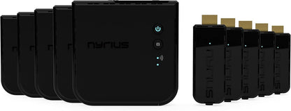 Nyrius Aries Prime Wireless Video HDMI Transmitter & Receiver for Streaming HD 1080p 3D Video & Digital Audio from Laptop, PC, Cable, Netflix, YouTube, PS4 to HDTV - NPCS549 (Pack of 5)