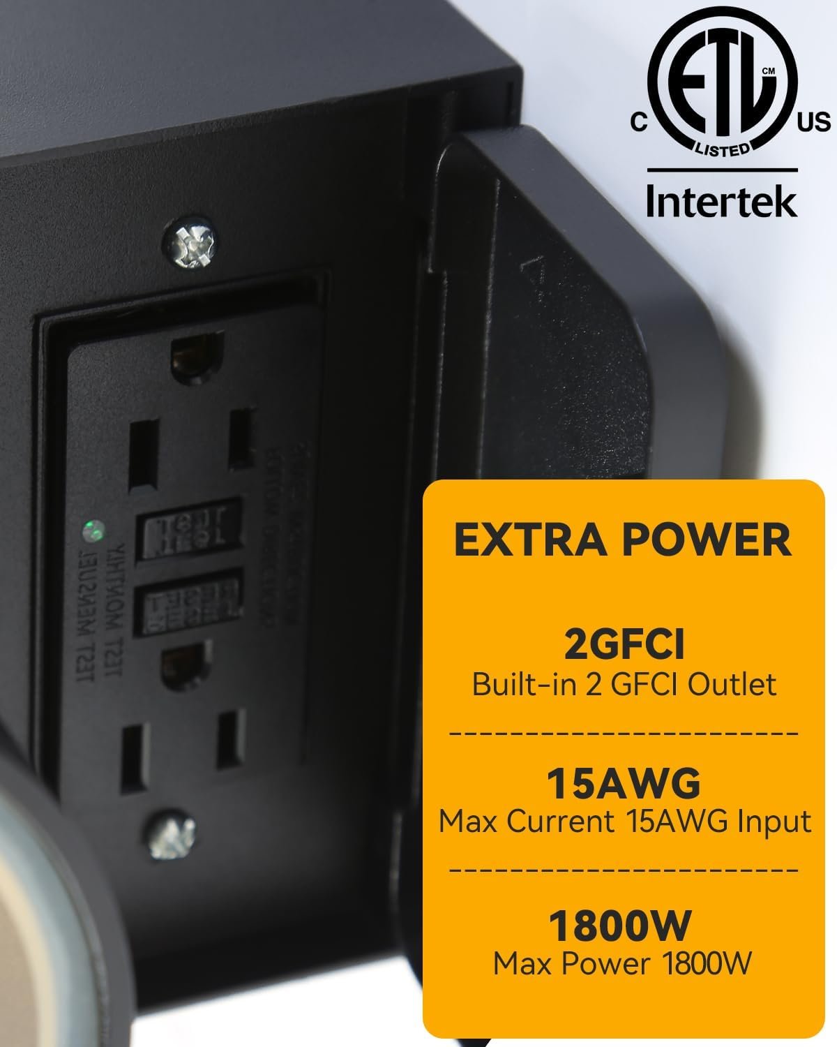 KIZON Outdoor Light with Outlet, Dusk to Dawn Outdoor Light Fixture, Matte Black Exterior Light Fixture Square, Alunmium Up and Down Lights Outdoor Anti Rust, Outside Lights for House Porch Garage