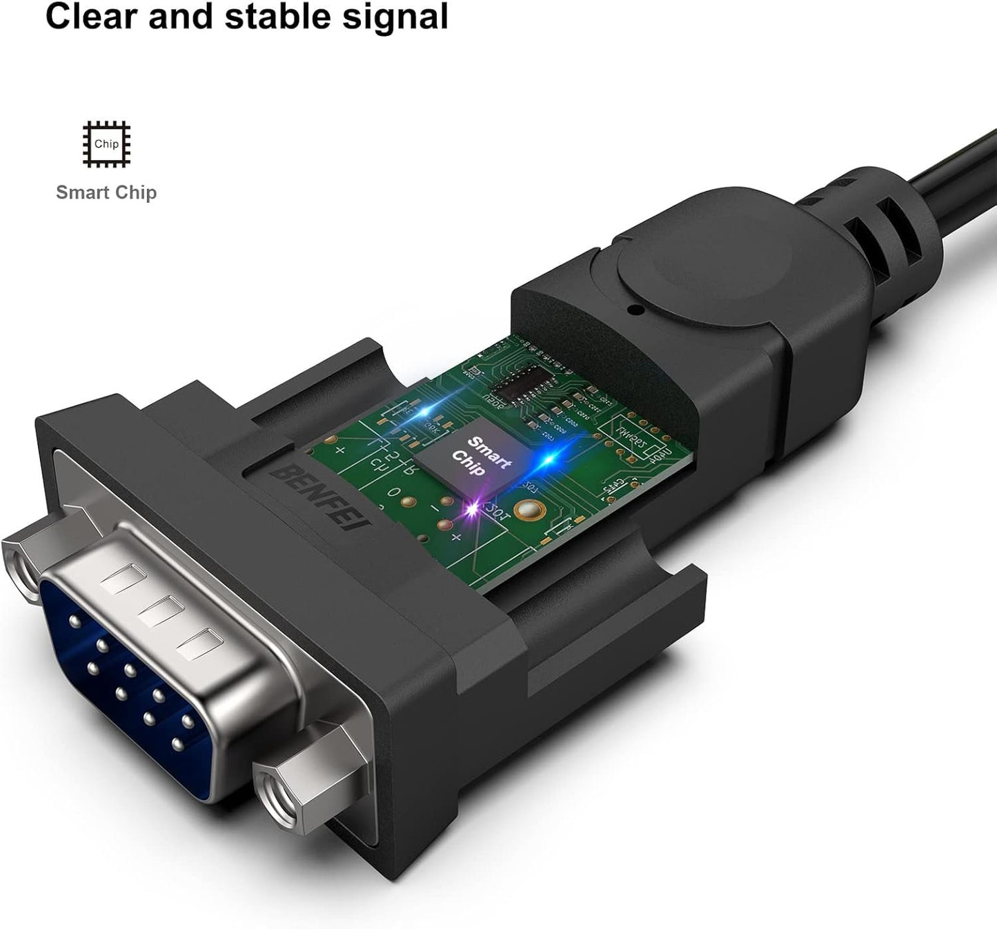 BENFEI USB to Serial Adapter, 6 Feet USB to RS-232 Male (9-pin) DB9 Serial Cable, Prolific Chipset, Windows 11/10/8.1/8/7, Mac OS X 10.6 and Above (NOT VGA)